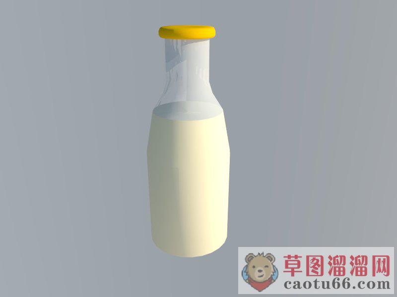 玻璃牛奶瓶SU模型