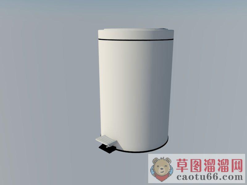 室内脚踩垃圾桶SU模型