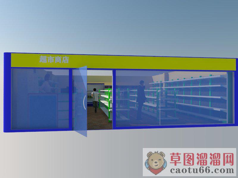 商店超市展柜SU模型