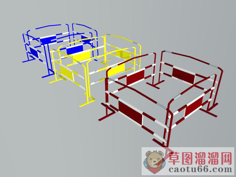 施工护栏栏杆SU模型