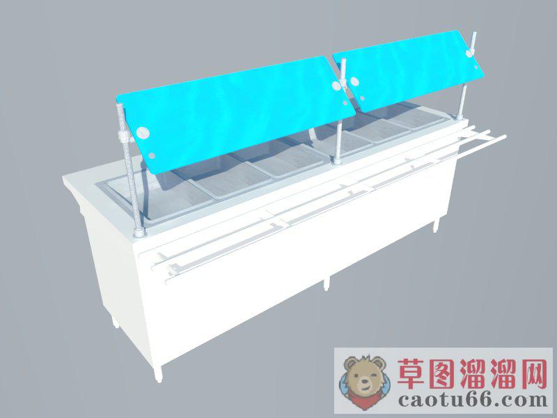 不锈钢餐车品槽SU模型
