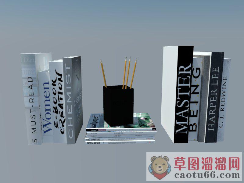 书本装饰品SU模型