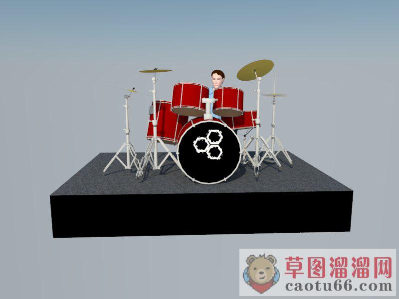 架子鼓乐器SU模型