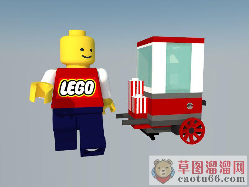 乐高玩具爆米花车SU模型