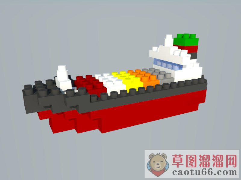 乐高积木船SU模型