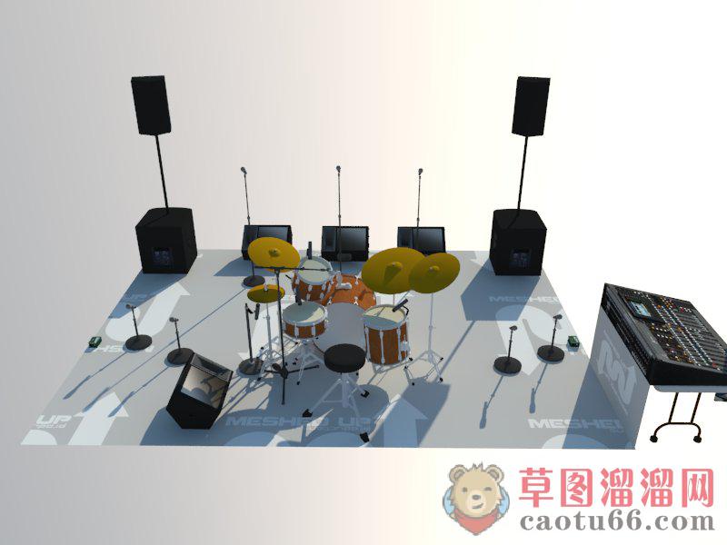 架子鼓乐器SU模型