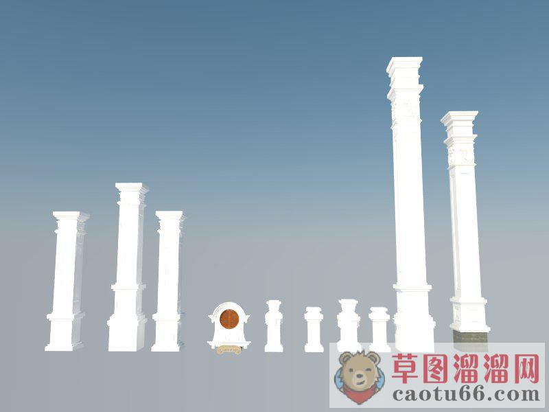 罗马柱SU模型