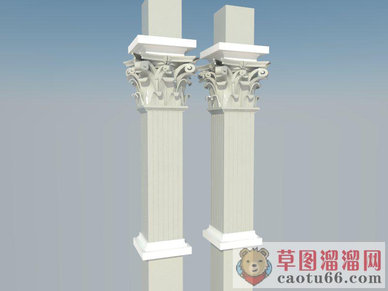罗马柱SU模型