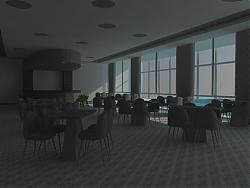 酒店自助餐厅SU模型