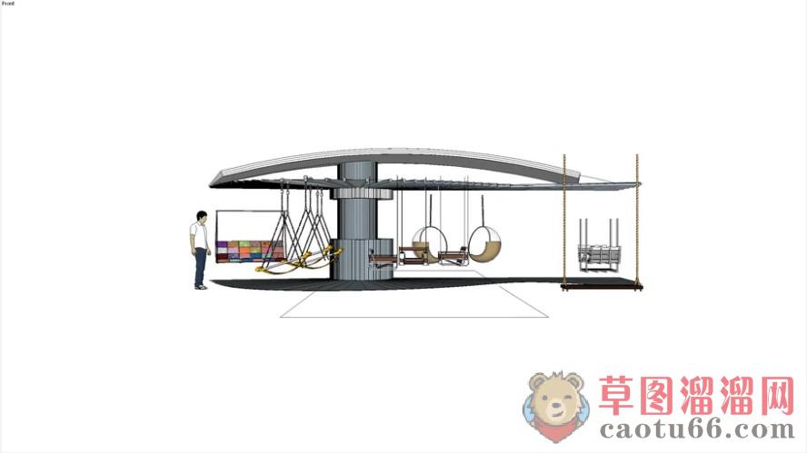 主题公园旋转木马SU模型