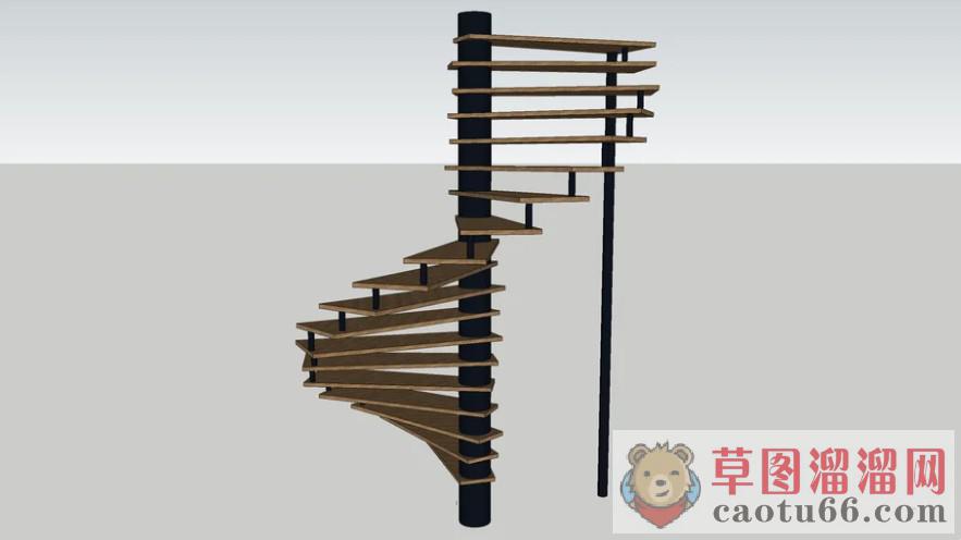 螺旋梯旋转楼梯SU模型