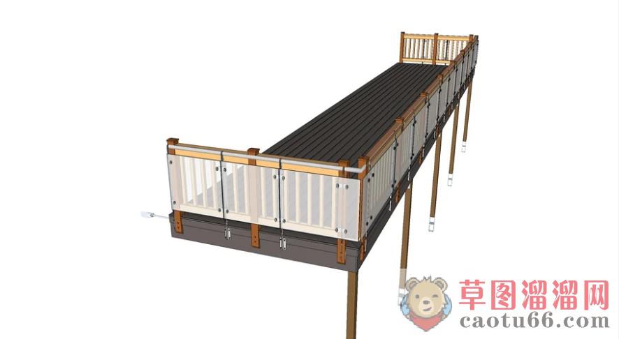 露台甲板SU模型