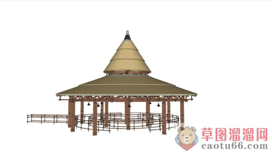 圆顶亭子门票SU模型