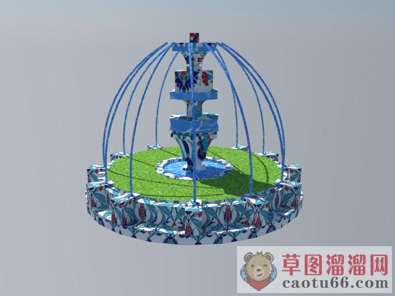 喷泉水景SU模型
