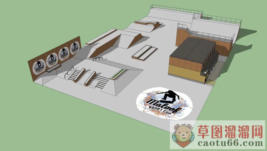 滑板场训练场SU模型