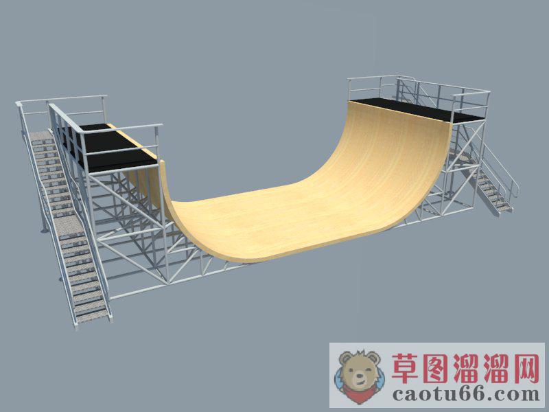 现代滑板场地训练场SU模型