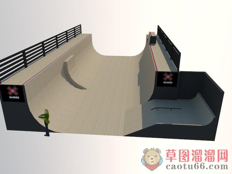 滑板场地SU模型