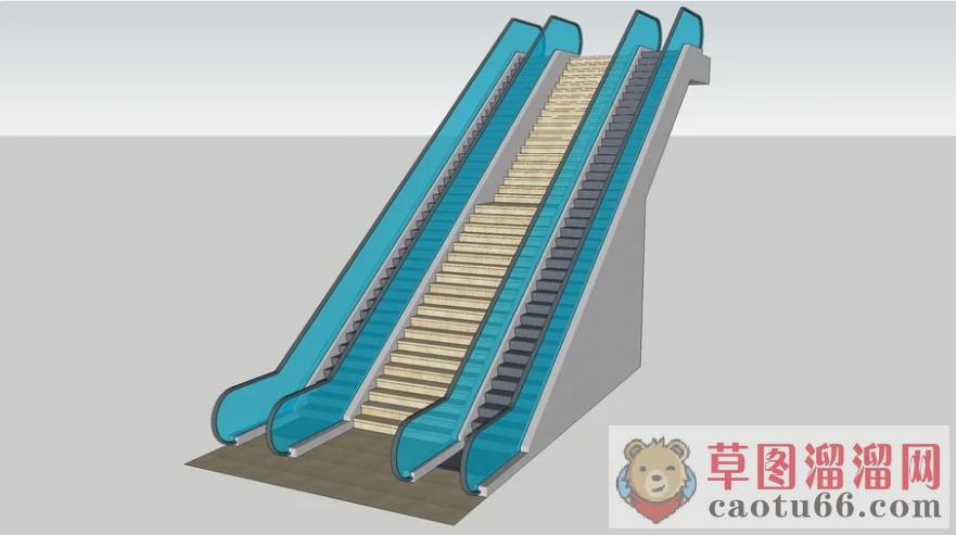 扶手电梯超市电梯SU模型