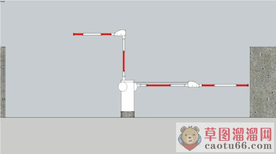 车辆栏杆道闸SU模型