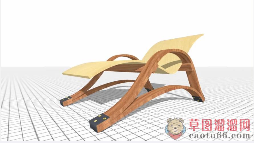 靠背躺椅SU模型