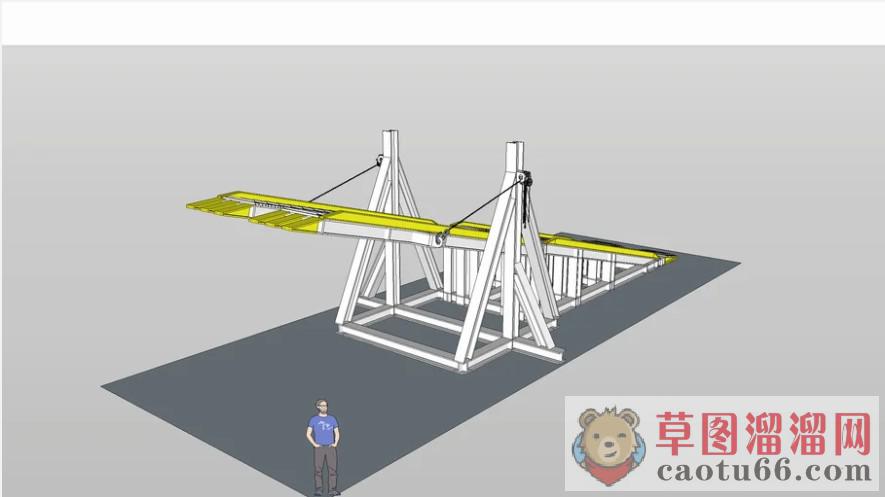 匝道桥斜桥SU模型