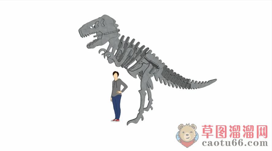恐龙骨骼骨架SU模型