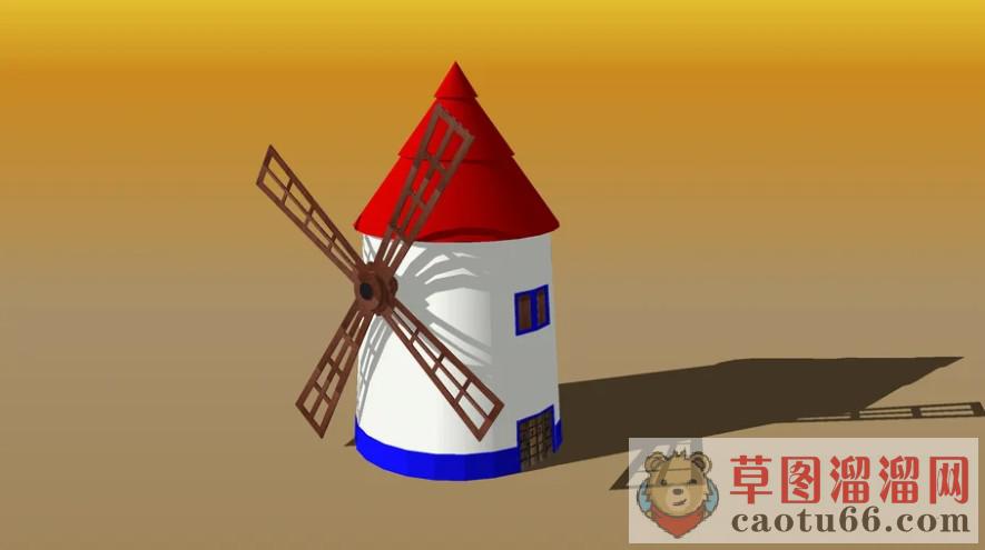 乡村风车SU模型