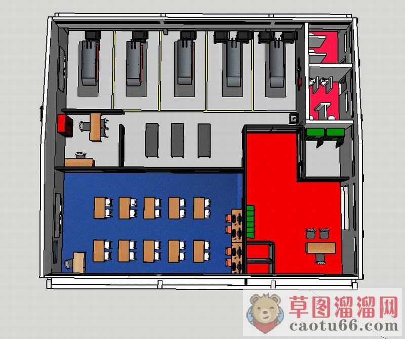 摩托车维修中心SU模型