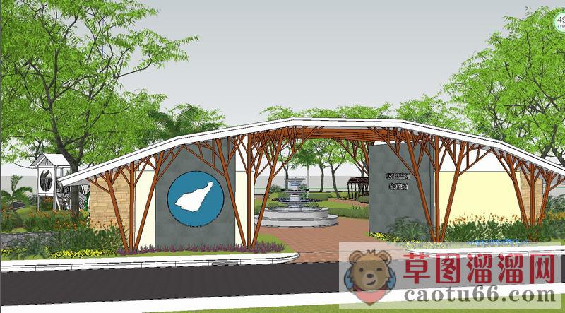 欧式公园SU模型