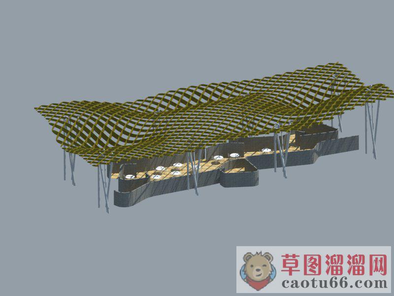凉棚廊架SU模型
