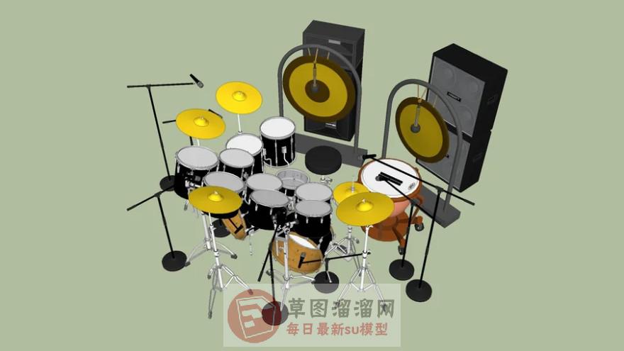 架子鼓音乐设备SU模型