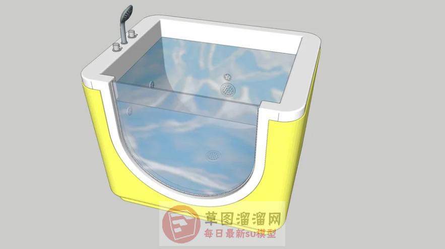 婴儿游泳池游泳馆浴缸SU模型