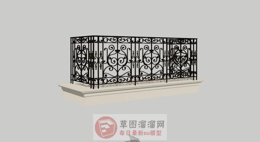 铁艺阳台栏杆SU模型