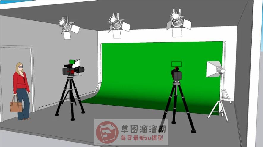 摄影棚工作室SU模型