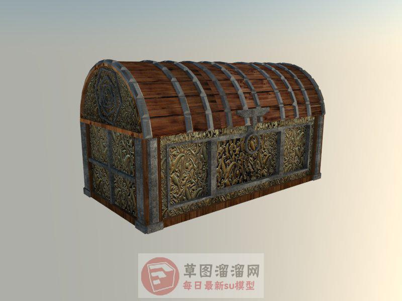 宝箱木箱SU模型