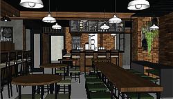 咖啡店SU模型