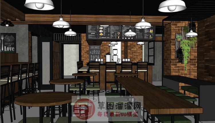 咖啡店SU模型