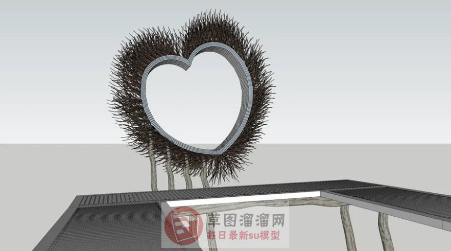 乡村爱心造型SU模型