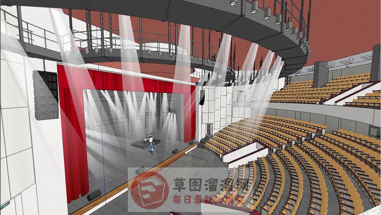 歌剧院室内大舞台演出SU模型