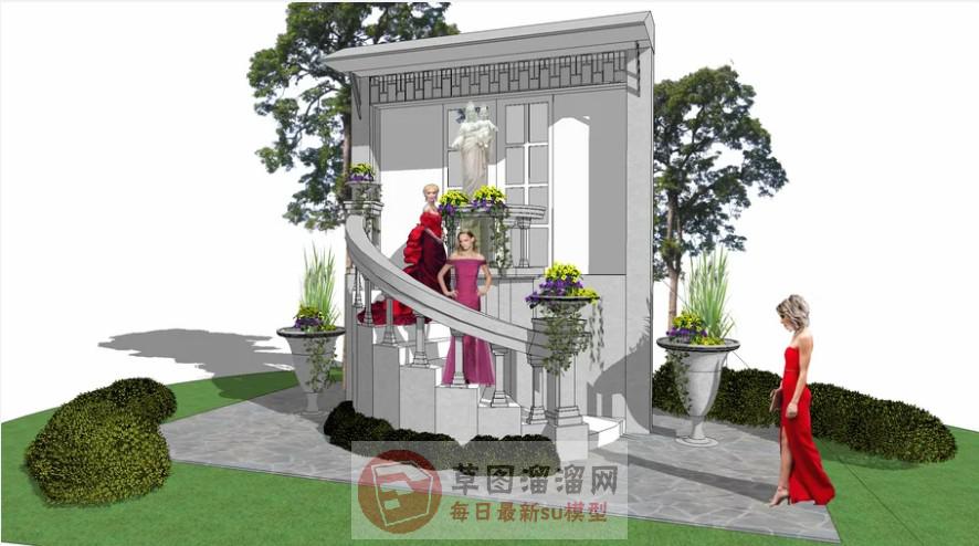 婚纱摄影楼场景SU模型