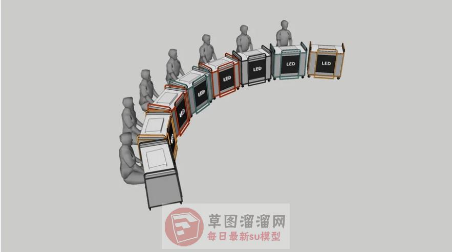 led灯辩论桌SU模型