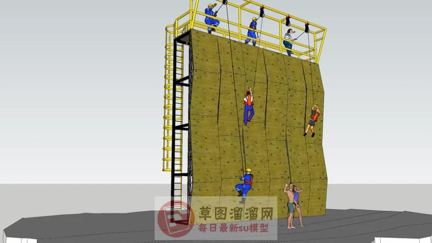 攀爬墙运动SU模型