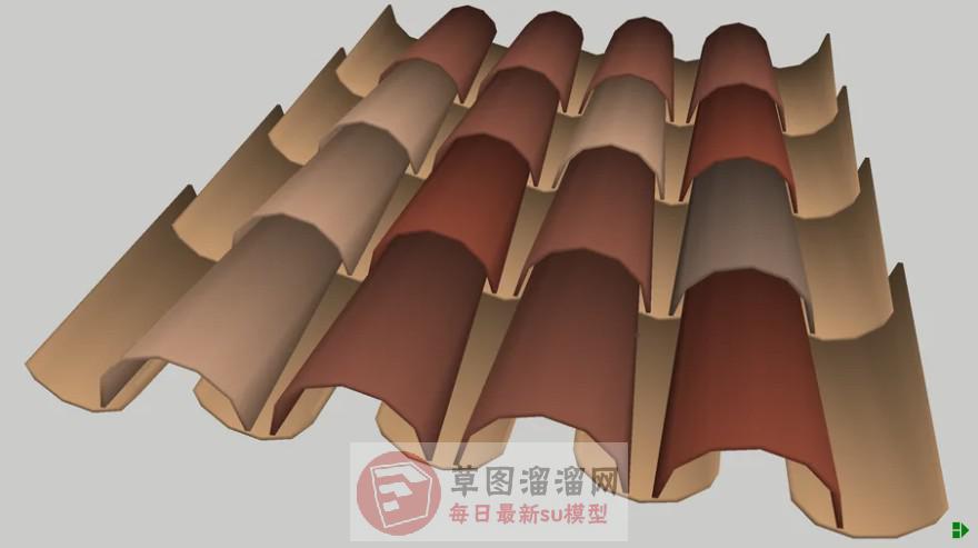 瓦片琉璃瓦SU模型
