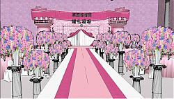 粉色婚礼现场SU模型