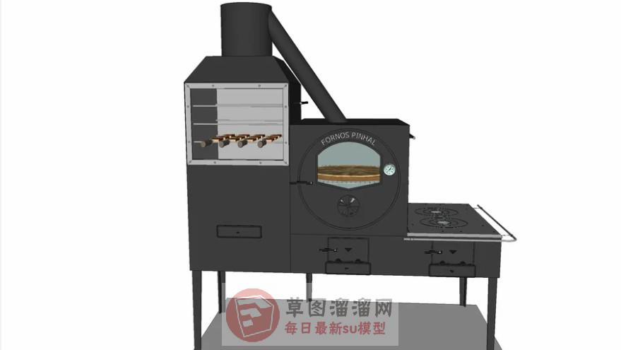 电烤披萨炉机器SU模型