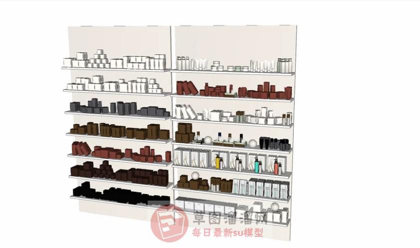 化妆品展架货架SU模型