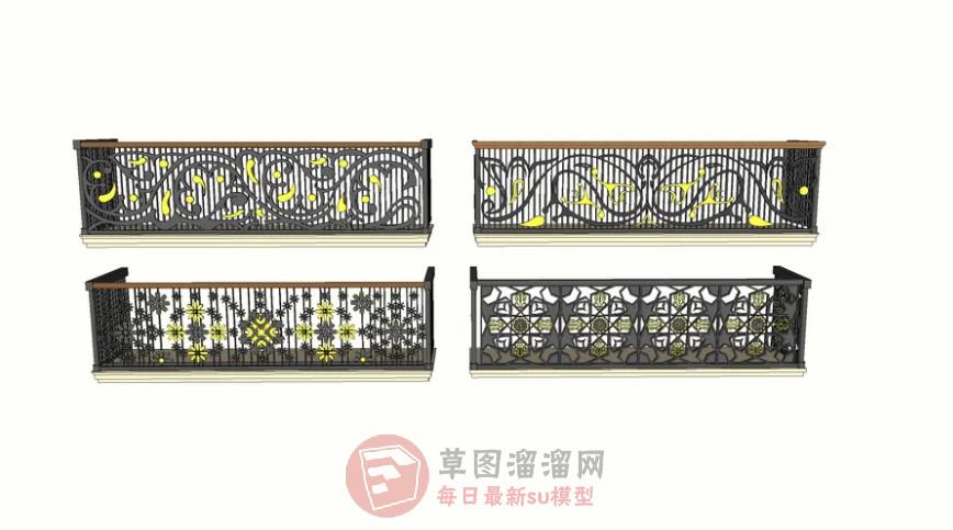 阳台栏杆SU模型