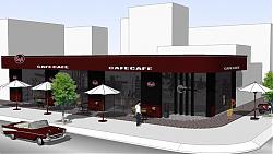 沿街转角咖啡店SU模型