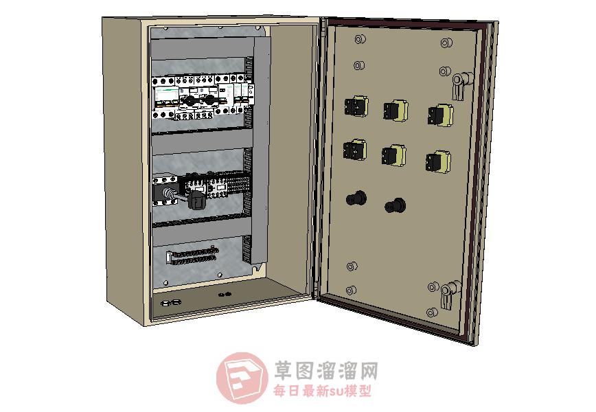配电箱电气装备SU模型