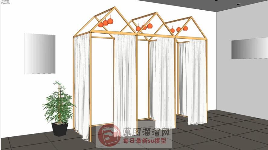 服装更衣间SU模型